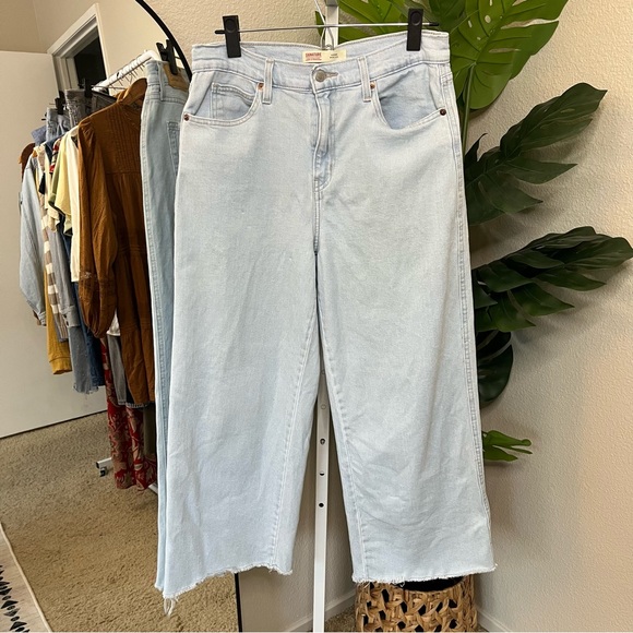 Signature by Levi Strauss Denim - 🤍✨ Signature by Levi Strauss Heritage Wide Leg Jeans | Raw Hem Sz W29 (8)